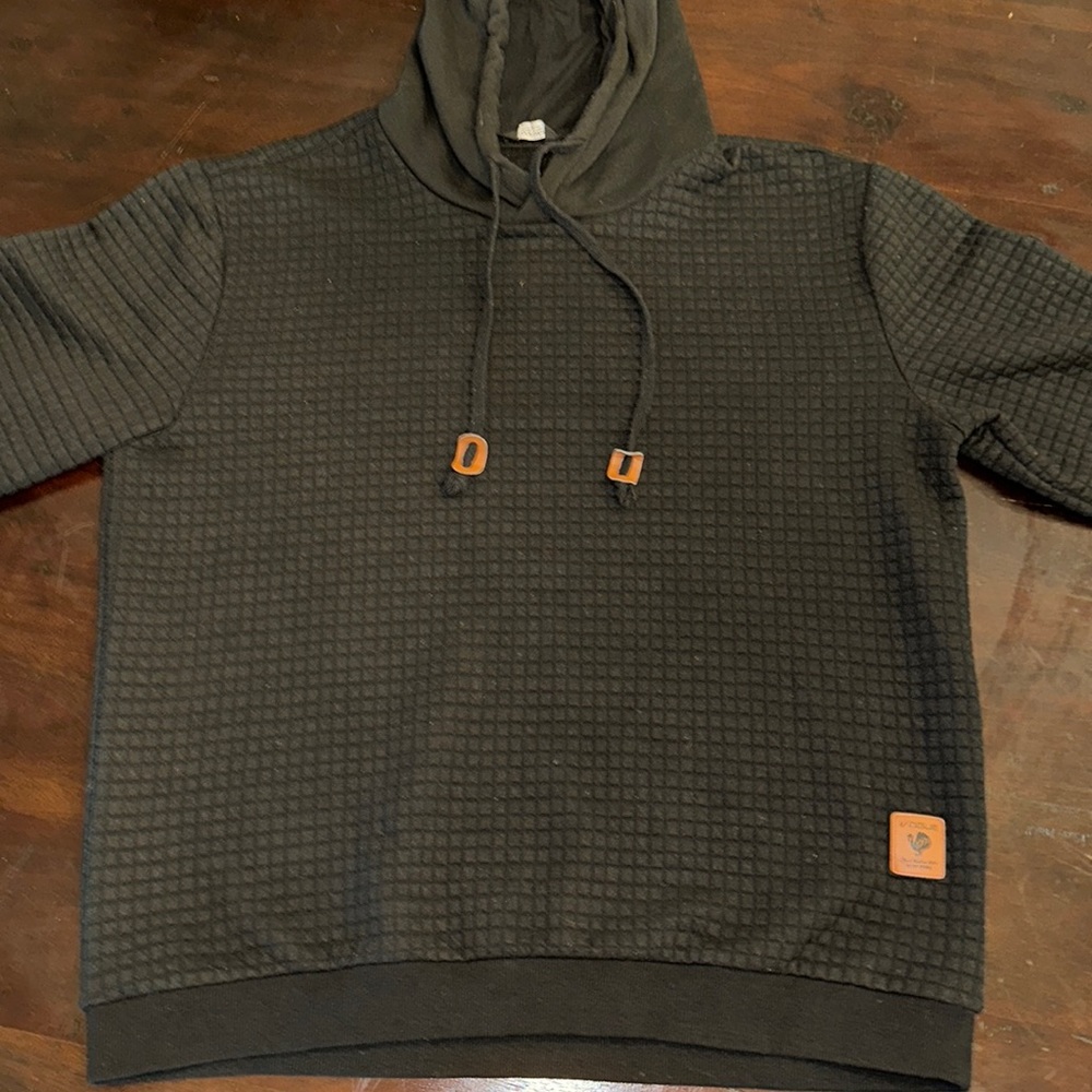 Coofandy Vogue Black Waffle Sweatshirt